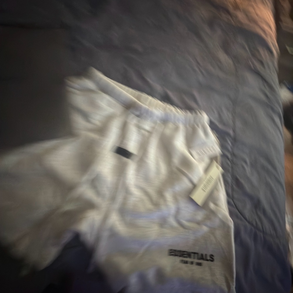 PacSun Men’s Cream ESSENTIALS Logo Athletic Shorts